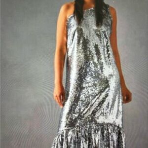 Anthropology silver sequin
